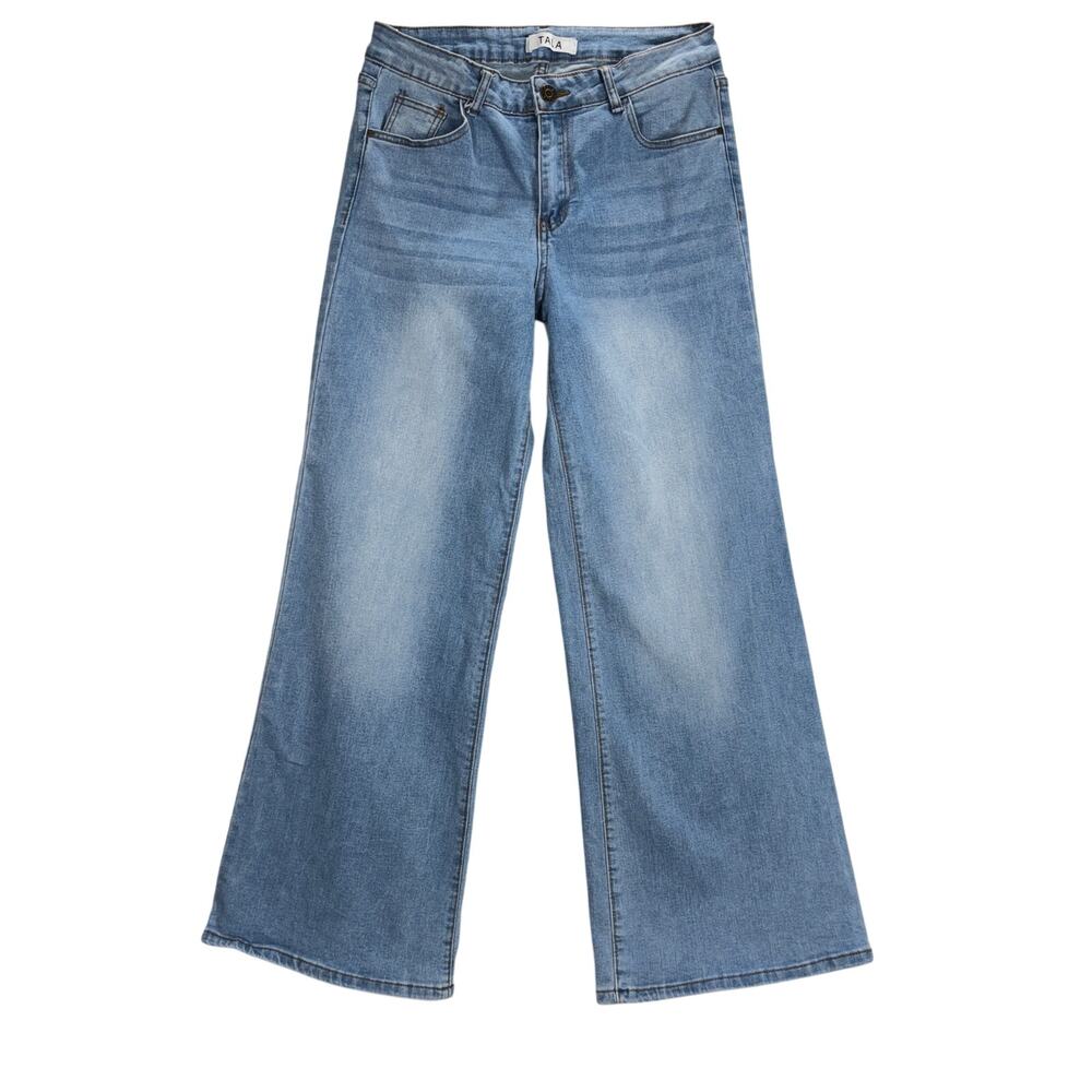 TALA Women's Size 8 Wide Leg Denim Jeans High Rise Light Wash Stretch